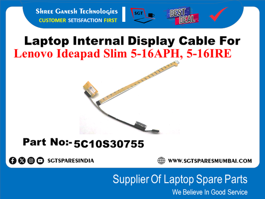 Laptop Internal Display Cable For Lenovo Ideapad Slim 5-16APH, 5-16IRE Part No:- 5C10S30755