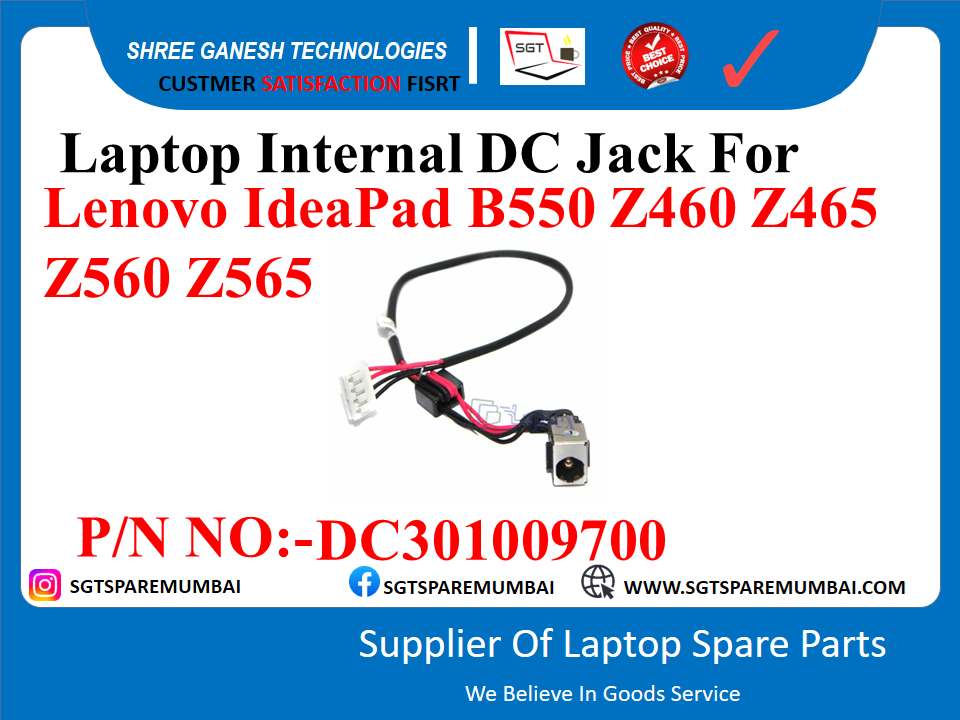 Laptop Internal DC Jack For Lenovo IdeaPad B550 Z460 Z465 Z560 Z565 P/N NO:-DC301009700