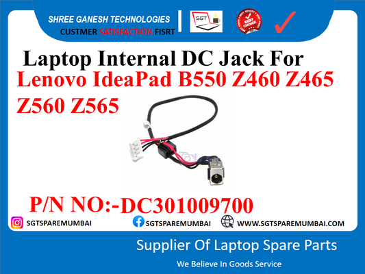 Laptop Internal DC Jack For Lenovo IdeaPad B550 Z460 Z465 Z560 Z565 P/N NO:-DC301009700