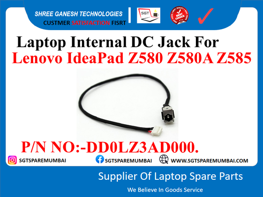 Laptop Internal DC Jack For Lenovo IdeaPad Z580 Z580A Z585 P/N NO:-DDOLZ3AD000.