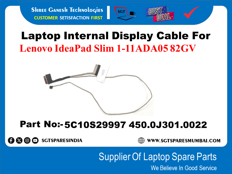 Laptop Internal Display Cable For Lenovo IdeaPad Slim 1-11ADA05 82GV Part No:-5C10S29997 450.0J301.0022