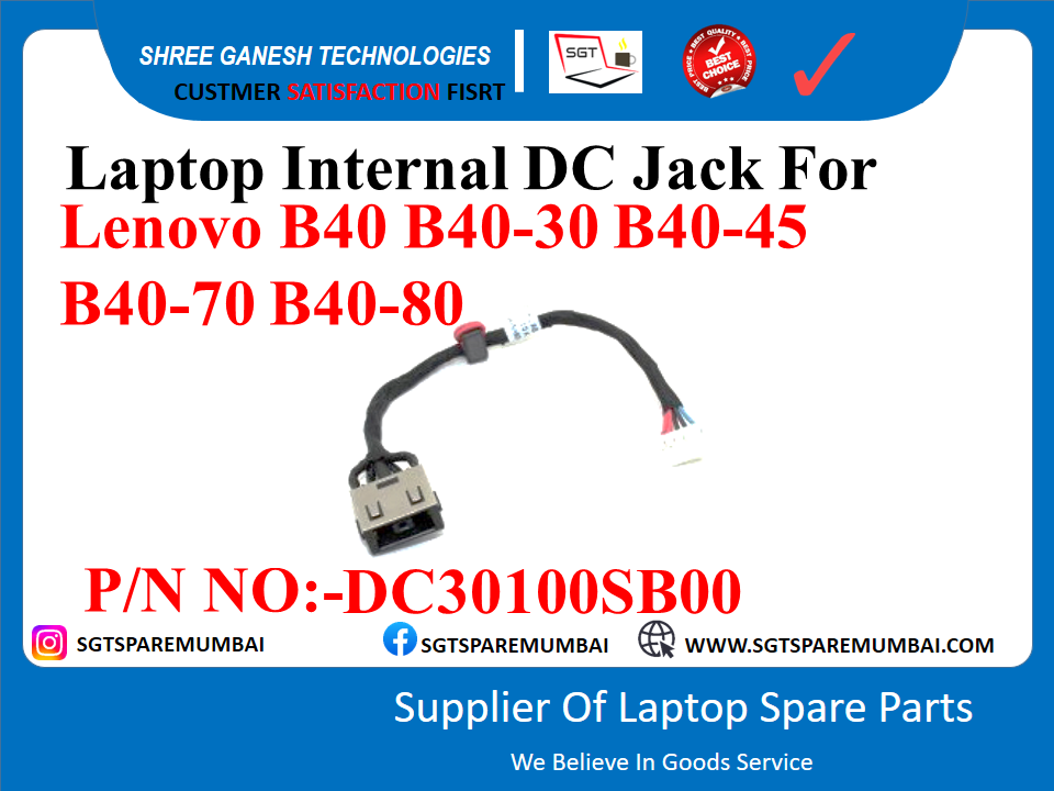 Laptop Internal DC Jack For Lenovo B40 B40-30 B40-45 B40-70 B40-80 P/N NO:-DC30100SB00