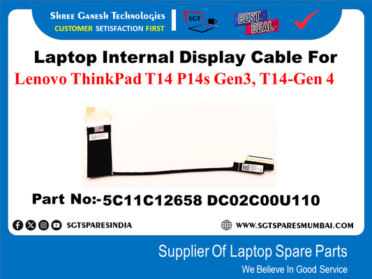 Laptop Internal Display Cable For Lenovo ThinkPad T14 P14s Gen3, T14-Gen 4 Part No:-5C11C12658 DC02C00U110