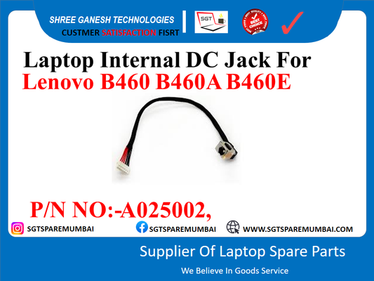 Laptop Internal DC Jack For Lenovo B460 B460A B460E P/N NO:-A025002,