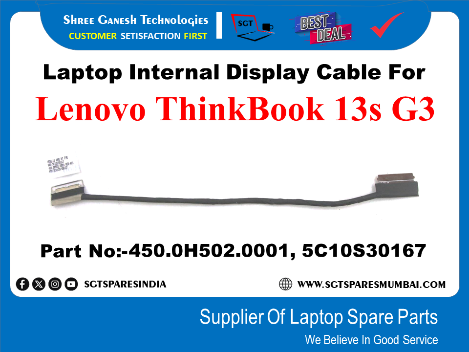 Laptop Internal Display Cable For Lenovo ThinkBook 13s G3 Part No:-450.0H502.0001, 5C10S30167