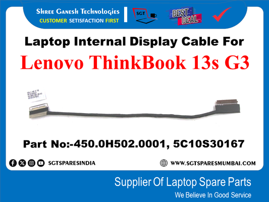 Laptop Internal Display Cable For Lenovo ThinkBook 13s G3 Part No:-450.0H502.0001, 5C10S30167