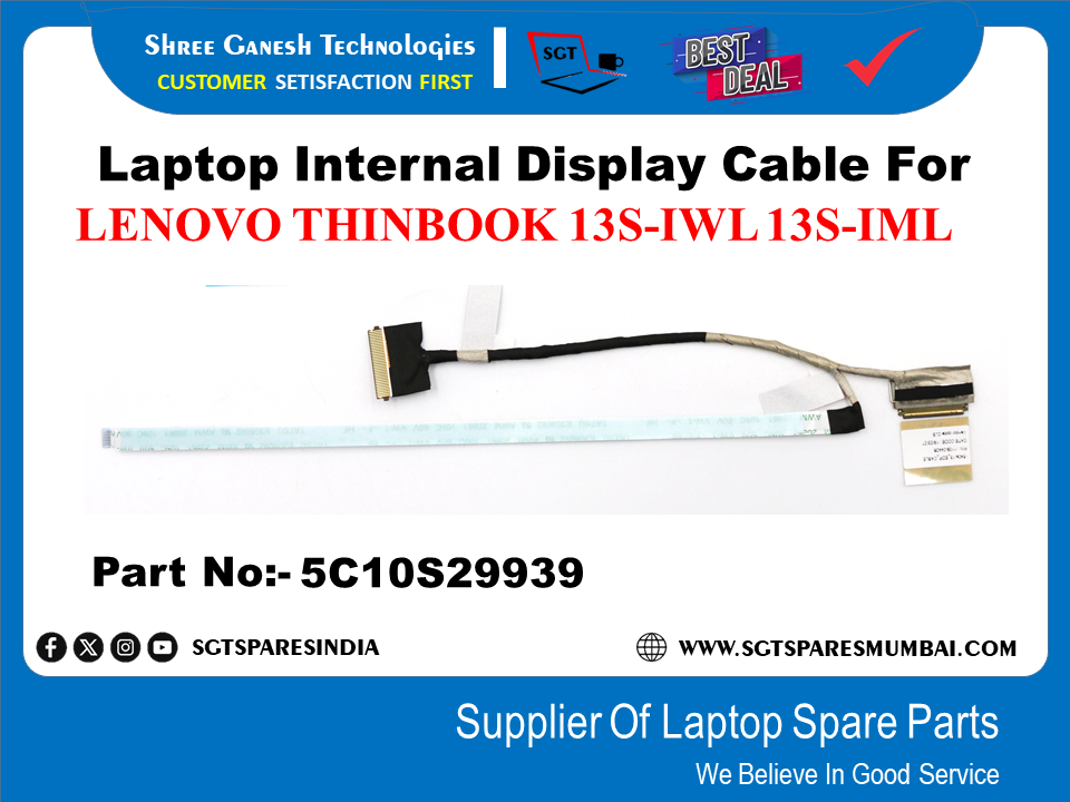 Laptop Internal Display Cable For LENOVO THINBOOK 13S-IWL 13S-IML Part No:- 5C10S29939