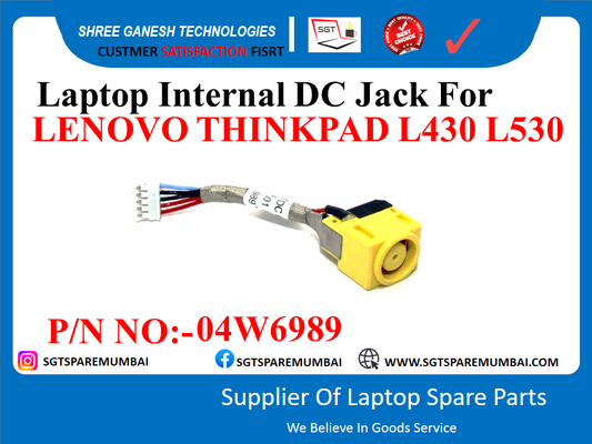 Laptop Internal DC Jack For LENOVO THINKPAD L430 L530 P/N NO:-04W6989