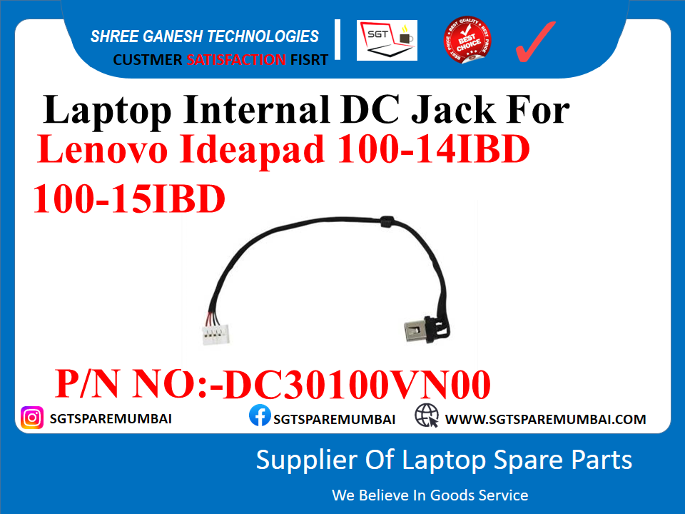 Laptop Internal DC Jack For Lenovo Ideapad 100-14IBD 100-15IBD