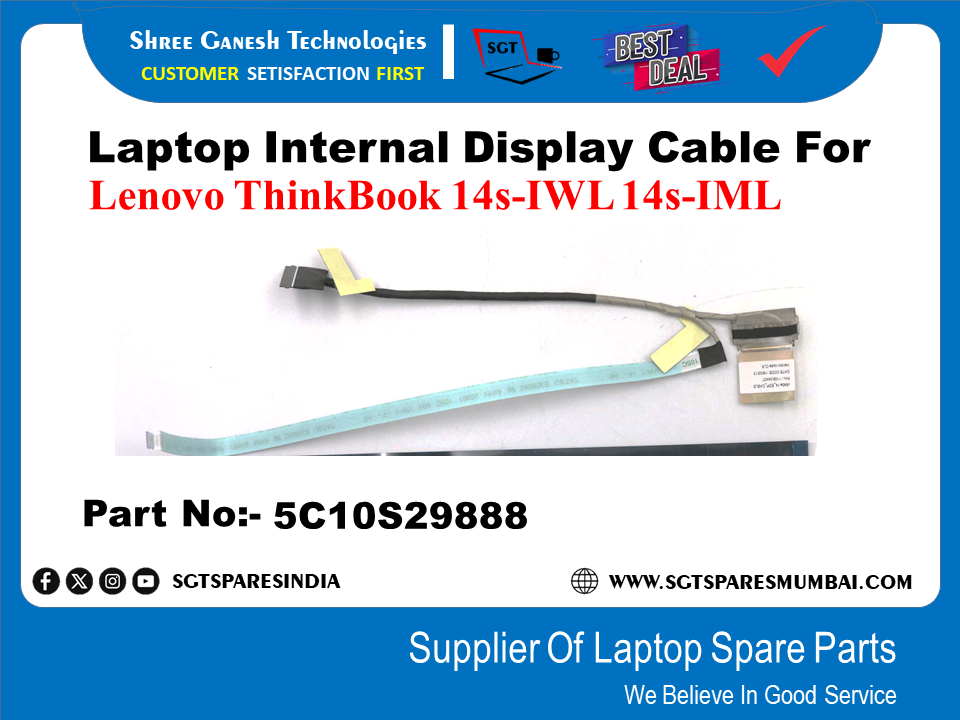 Laptop Internal Display Cable For Lenovo ThinkBook 14s-IWL, 14s-IML Part No:- 5C10S29888