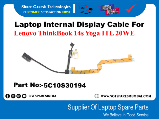 Laptop Internal Display Cable For Lenovo ThinkBook 14s Yoga ITL 20WE Part No:-SCIOS30194