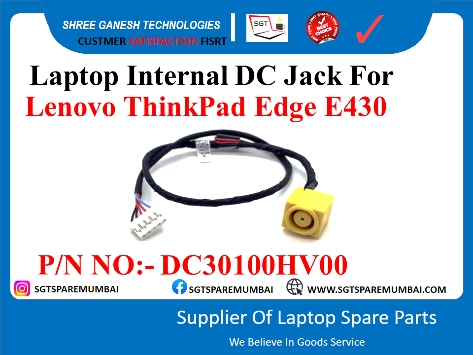 Laptop Internal DC Jack For Lenovo ThinkPad Edge E430 P/N NO: - DC30100HV00