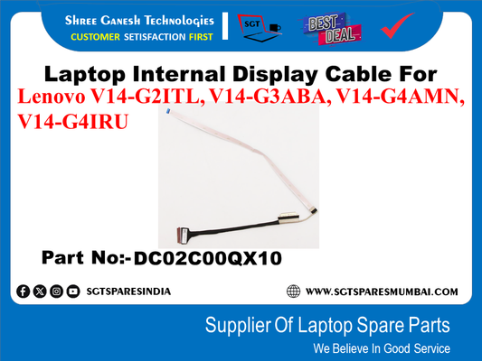 Laptop Internal Display Cable For Lenovo V14-G2ITL, V14-G3ABA, V14-G4AMN, V14-G4IRU Part No:-DC02C00QX10