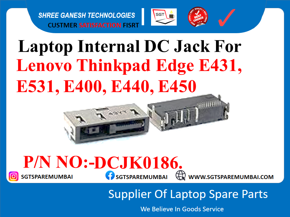 Laptop Internal DC Jack For Lenovo Thinkpad Edge E431, E531, E400, E440, E450 P/N NO:-DCJK0186.