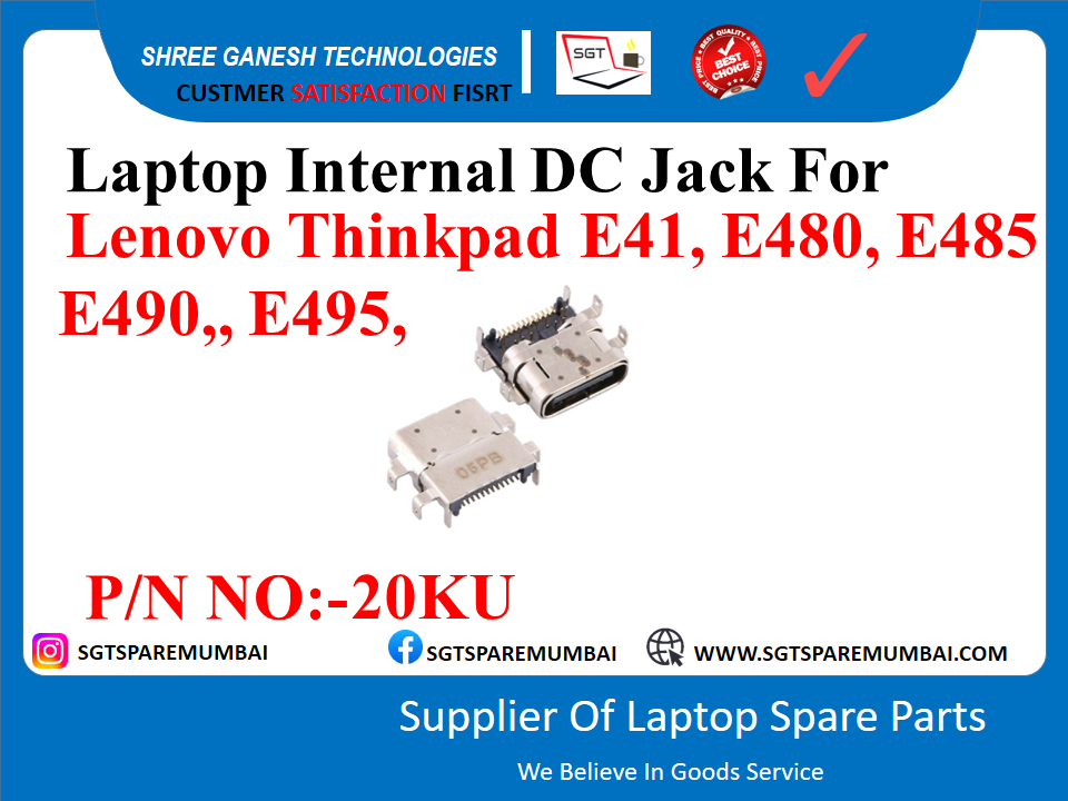 Laptop Internal DC Jack For Lenovo Thinkpad E41, E480, E485 E490,, E495, P/N NO:-20KU