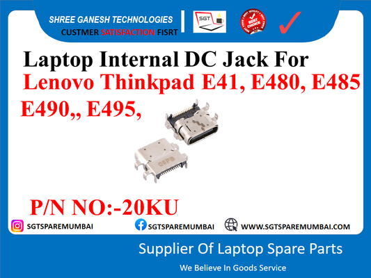 Laptop Internal DC Jack For Lenovo Thinkpad E41, E480, E485 E490,, E495, P/N NO:-20KU