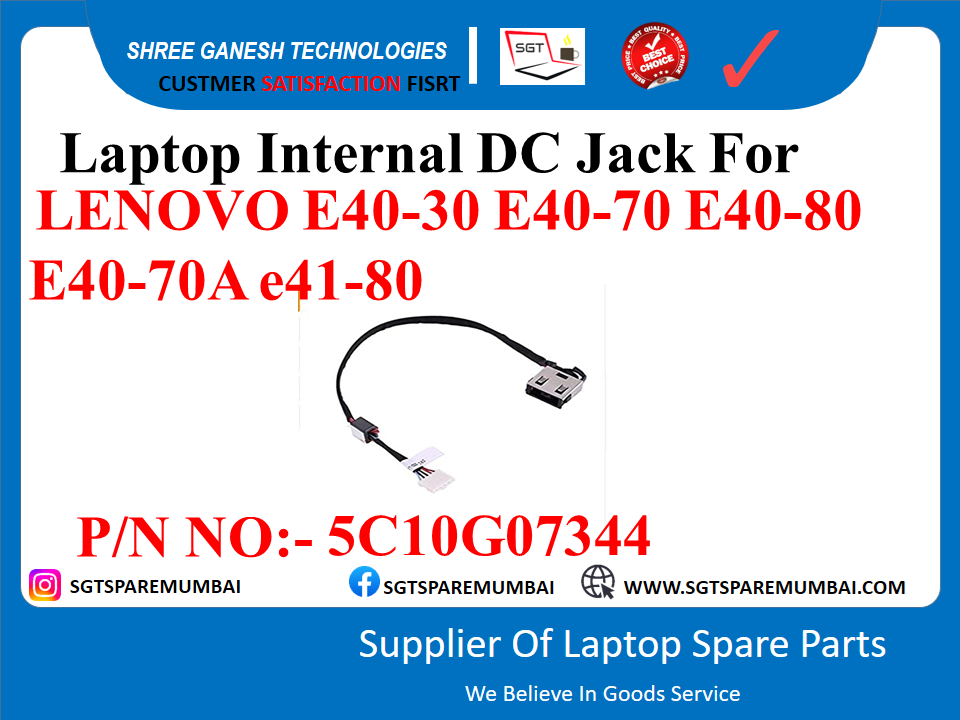 Laptop Internal DC Jack For LENOVO E40-30 E40-70 E40-80 E40-70A e41-80 P/N NO:- 5C10G07344