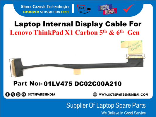 Laptop Internal Display Cable For Lenovo ThinkPad X1 Carbon 5TH &6TH  Gen Part No:-01LV475 DC02COOA210