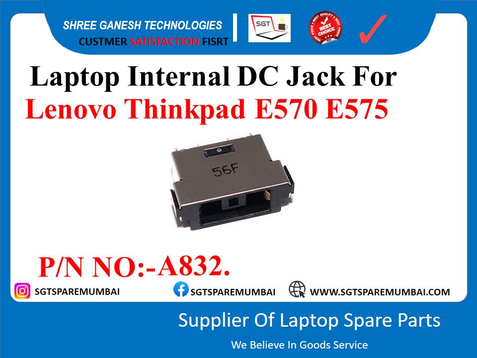 Laptop Internal DC Jack For Lenovo Thinkpad E570 B575 P/N NO: -A832.