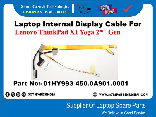 Laptop Internal Display Cable For Lenovo ThinkPad X1 YOGA 2nd Gen Part No:-O1HY993 450.0A901.OOO1