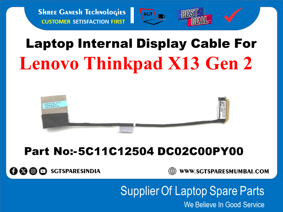 Laptop Internal Display Cable For Lenovo Thinkpad X 13 Gen 2 Part No:-5Cf1C12504 DC02COOPYOO