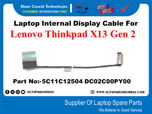 Laptop Internal Display Cable For Lenovo Thinkpad X 13 Gen 2 Part No:-5Cf1C12504 DC02COOPYOO