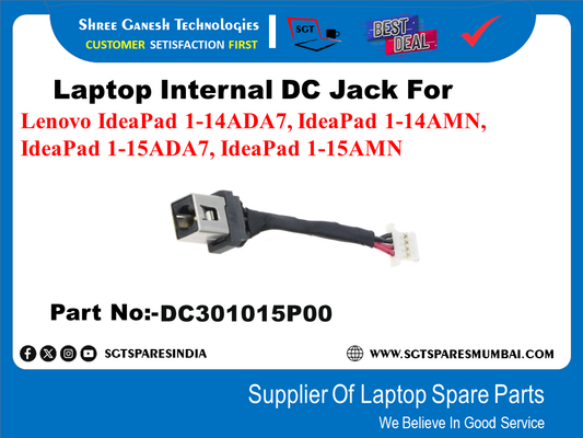 Laptop Internal DC Jack For Lenovo IdeaPad 1-14ADA7, IdeaPad 1-14AMN, IdeaPad 1-15ADA7, IdeaPad 1-15AMN Part No:-DC301015P00