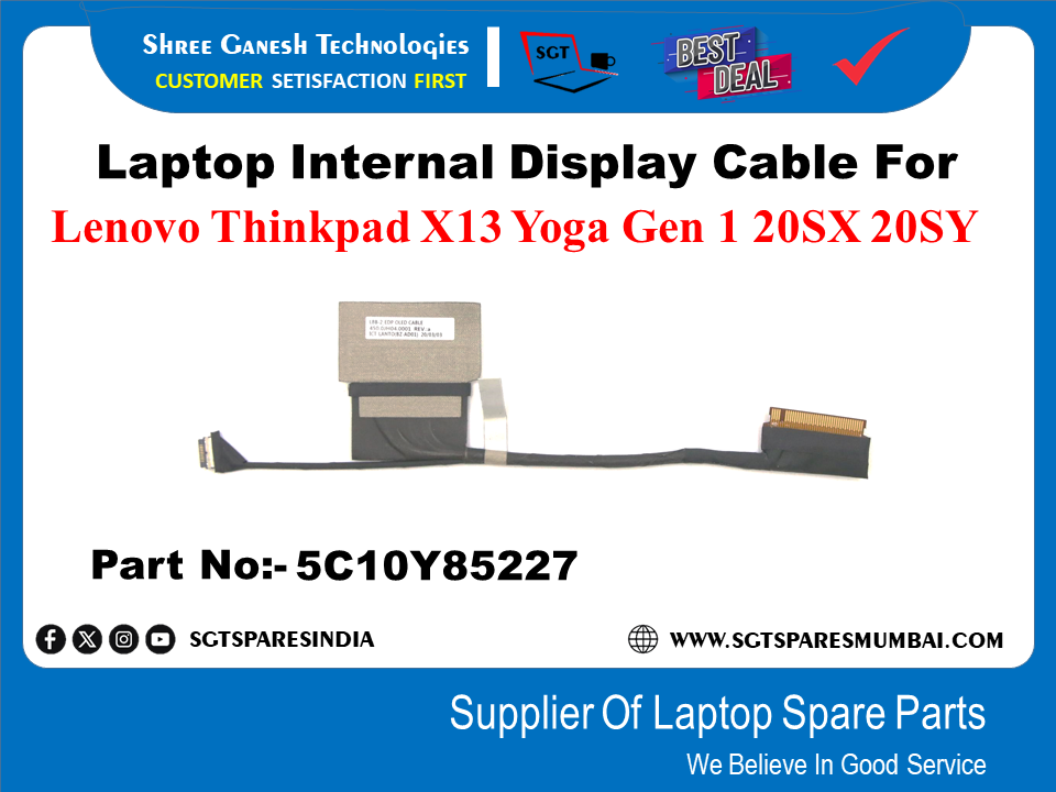 Laptop Internal Display Cable For Lenovo Thinkpad X13 Yoga Gen 1 20SX20SY Part No:-5c10y85227