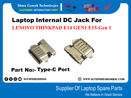 Laptop Internal DC Jack For LENOVO THINKPAD E14 GENI E15-Gen 1 Part No:- Type-C Port