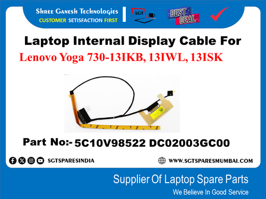 Laptop Internal Display Cable For Lenovo 730-13IKB, 13ISK Part No:-5C10V98522 DC02003GCOO