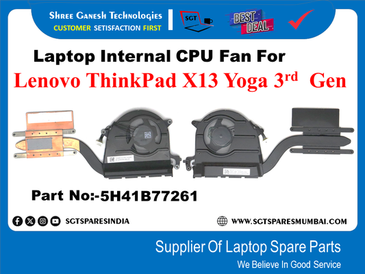 Laptop Internal CPU Fan For Lenovo ThinkPad X13 Yoga 3rd Gen Part No:-5H41B77261