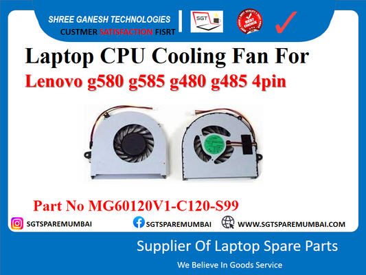 Laptop CPU Cooling Fan For Lenovo g580 g585 g480 g485 4pin Part No MG60120V1-C120-S99