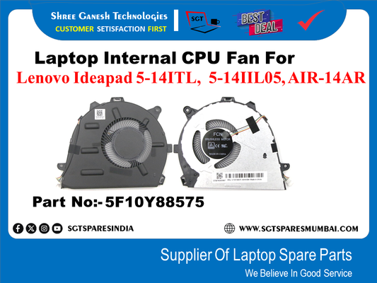 Laptop Internal CPU Fan For Lenovo Ideapad 5-141TL, 5-141IL05, AIR-14AR Part No:- 5F10Y88575