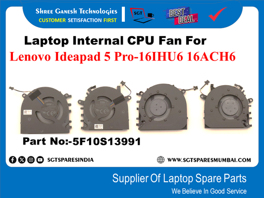 Laptop Internal CPU+GPU Fan For Lenovo Ideapad 5 Pro-161HU6 16ACH6 Part No:-5F10S13991