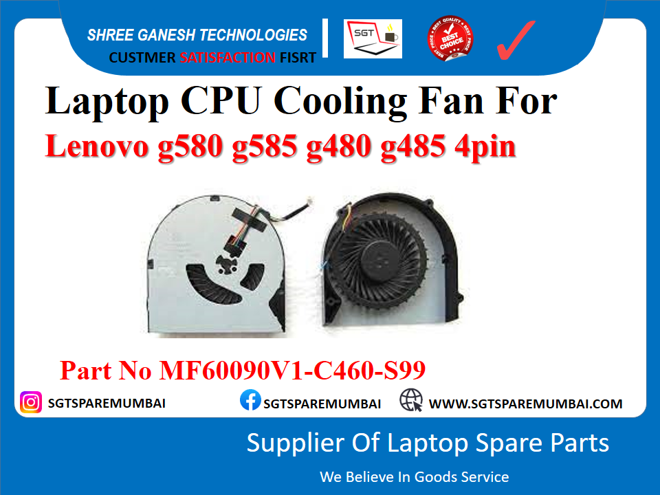 Laptop CPU Cooling Fan For Lenovo g580 g585 g480 g485 4pin Part No MF60090V1-C460-S99