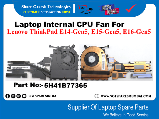 Laptop Internal CPU Fan For Lenovo ThinkPad E14-Gen5, E15-Gen5, E16-Gen5 Part No:-5H41B77365