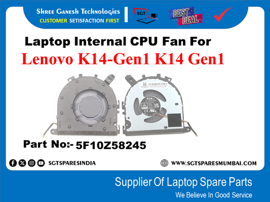 Laptop Internal CPU Fan For Lenovo K14-Gen1 K14 Gen1 Part No:- 5F10Z58245