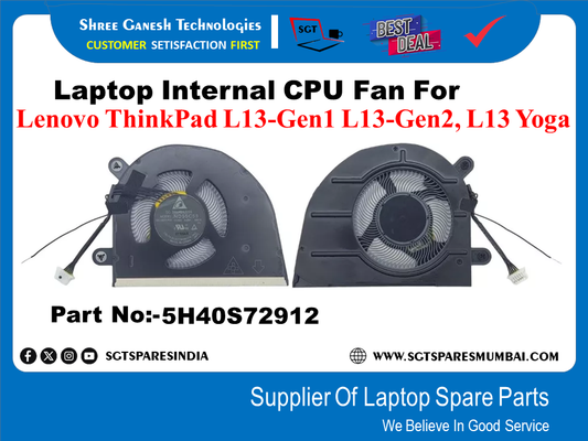 Laptop Internal CPU Fan For Lenovo ThinkPad L13-Gen1 L13-Gen2, L13 Yoga Part No:-5H40S72912