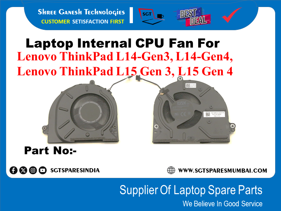 Laptop Internal CPU Fan For Lenovo ThinkPad L14-Gen3, L14-Gen4, Lenovo ThinkPad L15, Gen 3, L.15 Gen 4