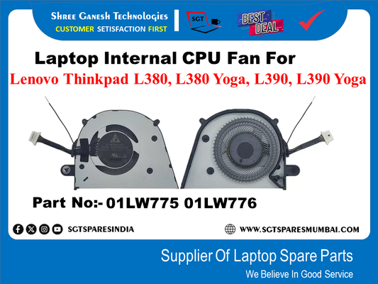 Laptop Internal CPU Fan For Lenovo Thinkpad L380, L380 Yoga, L390, L390 Yoga Part No:- 01LW775 01LW776