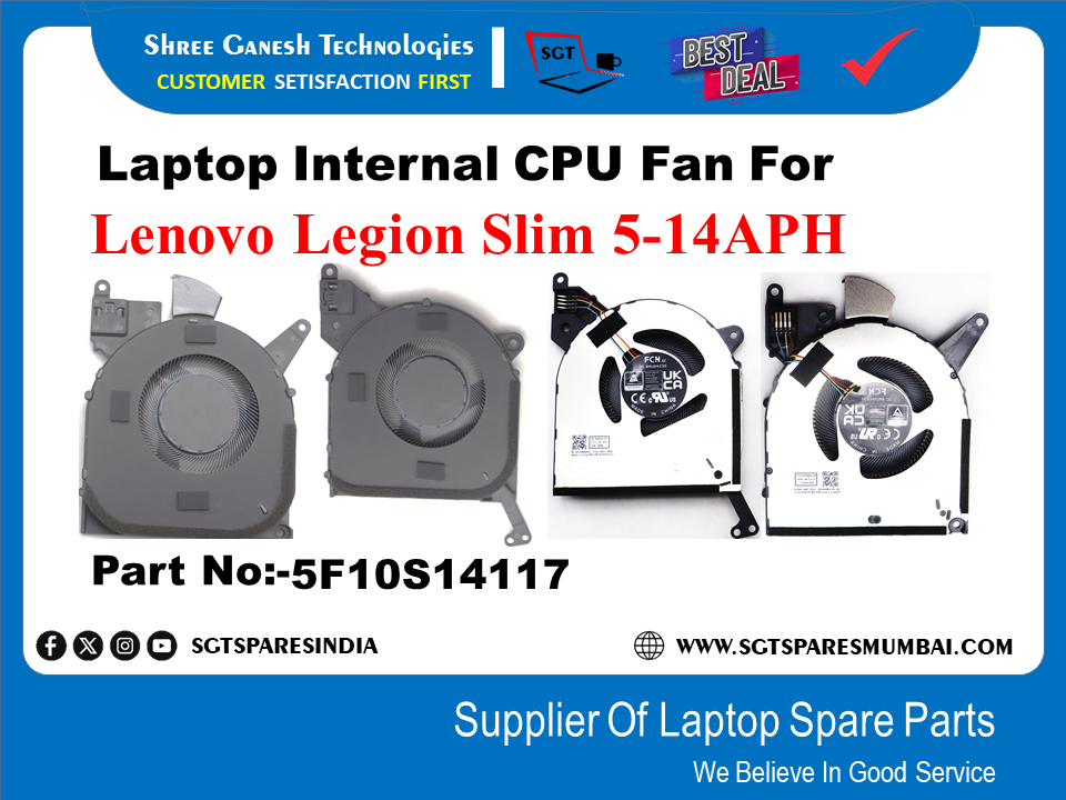 Laptop Internal CPU Fan For Lenovo Legion Slim 5-14APH Part No:-5F10S14117