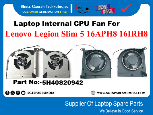 Laptop Internal CPU+GPU Fan For Lenovo Legion Slim 5 16APH8 16IRH8 Part No:-5H40S20942