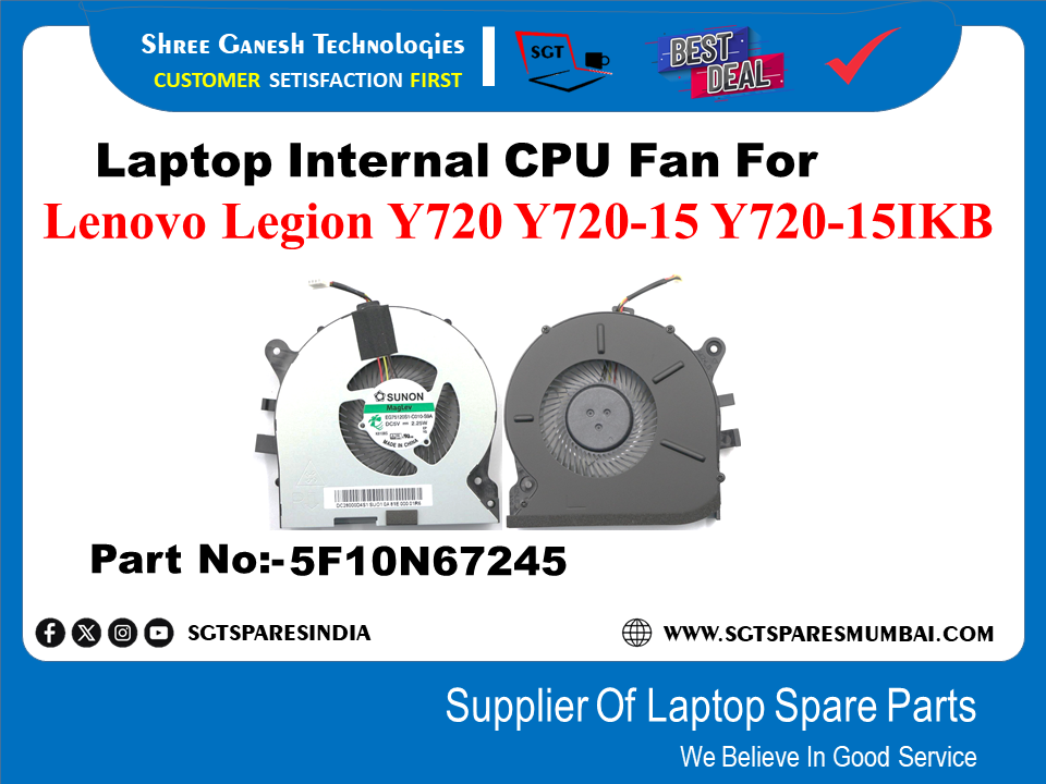 Laptop Internal CPU Fan For Lenovo Legion Y720 Y720-15 Y720-151KB Part No:-5F10N67245