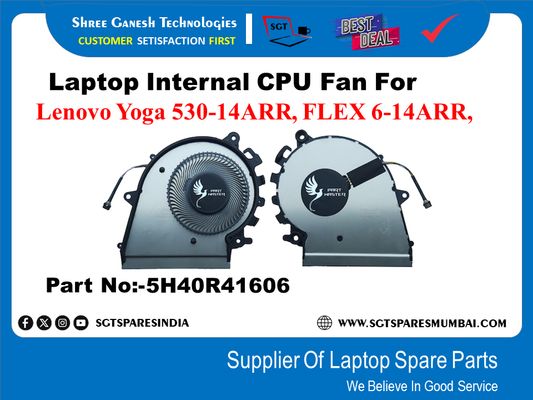 Laptop Internal CPU Fan For Lenovo Yoga 530-14ARR, FLEX 6-14ARR, Part No:-5H40R41606