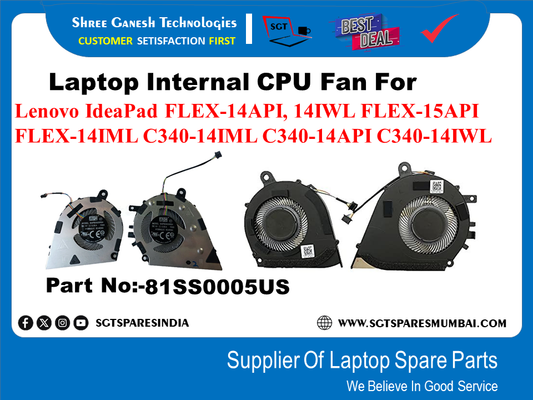 Laptop Internal CPU+GPU Fan For Lenovo IdeaPad FLEX-14API, 141WL FLEX-15API FLEX-14IML C340-14IML C340-14APT C340-141WL Part No:-81SS0005US