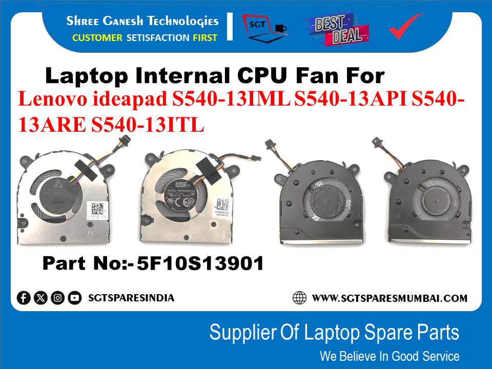 Laptop Internal CPU Fan For Lenovo ideapad S540-13IMIL S540-13API S540- 13ARE S540-13ITL Part No:- 5F10S13901