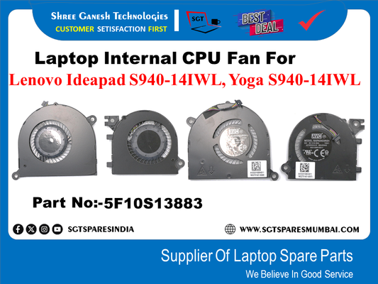 Laptop Internal CPU+GPU Fan For Lenovo Ideapad S940-14IWL, Yoga S940-14IWL Part No:-5F10S13883