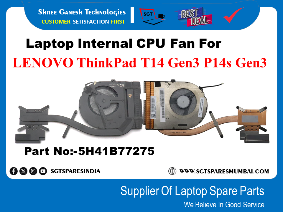 Laptop Internal CPU Fan For LENOVO ThinkPad T14 Gen3 P14s Gen3 Part No:-5H41B77275