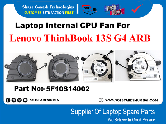 Laptop Internal CPU+GPU Fan For Lenovo ThinkBook 13S G4 ARB Part No:-5F10S14002