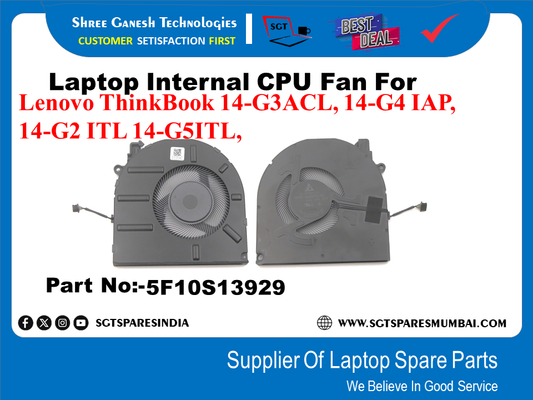 Laptop Internal CPU Fan For Lenovo ThinkBook 14-G3ACL, 14-G4 IAP, 14-G2 ITL 14-G5ITL, Part No:-5F10S13929